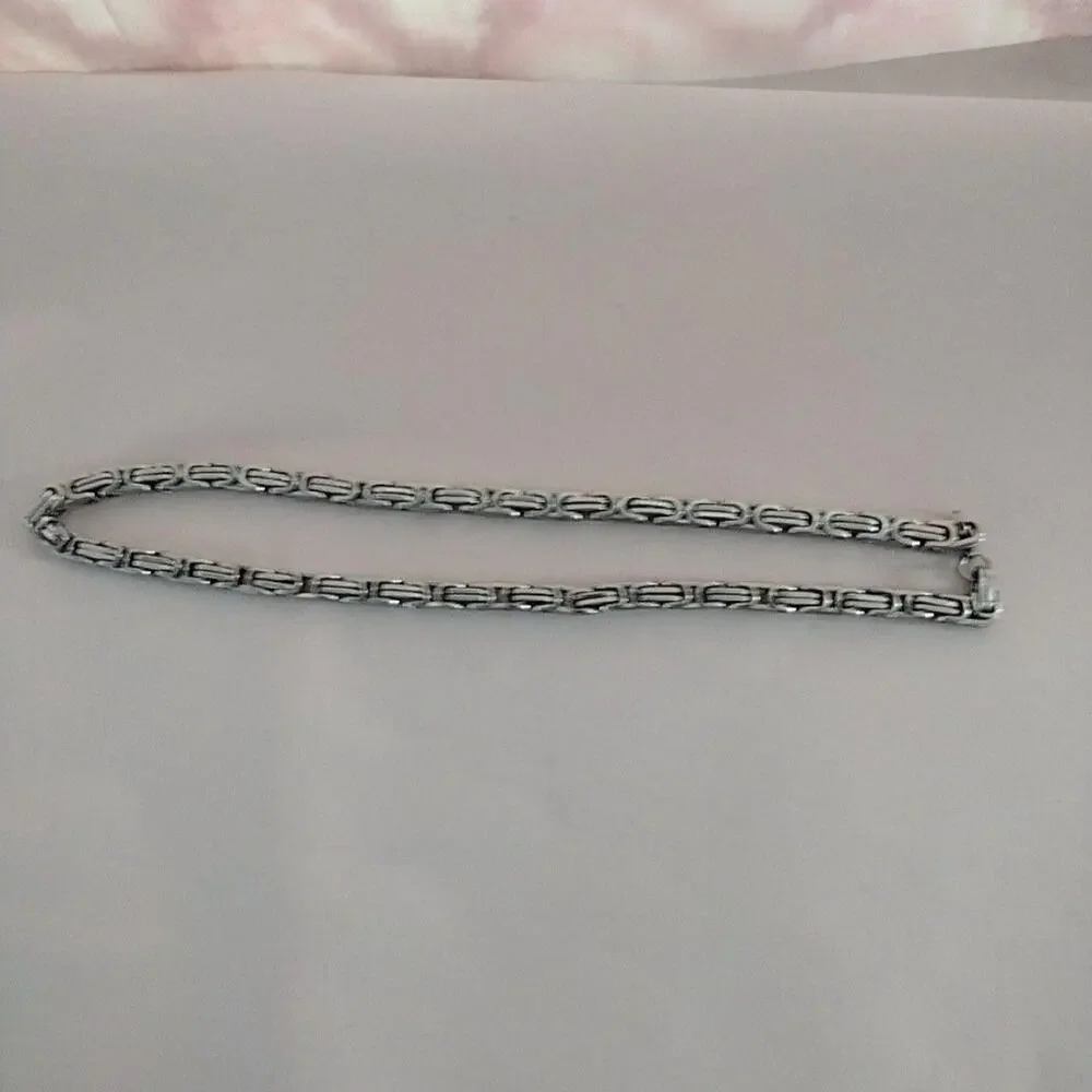 Silver Tone Chain Necklace Chunky Heavy Link 23 In Bold Statement Jewelry
